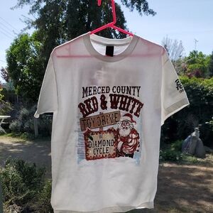 Merced County Red And White Toy Drive Diamond Cycles Support 81 Size Medium GUC